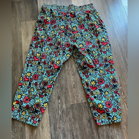 LUCY & YAK Pants Womens 3X Alexa High Rise Tapered Trousers Sun Moon Butterfly - Picture 15 of 16